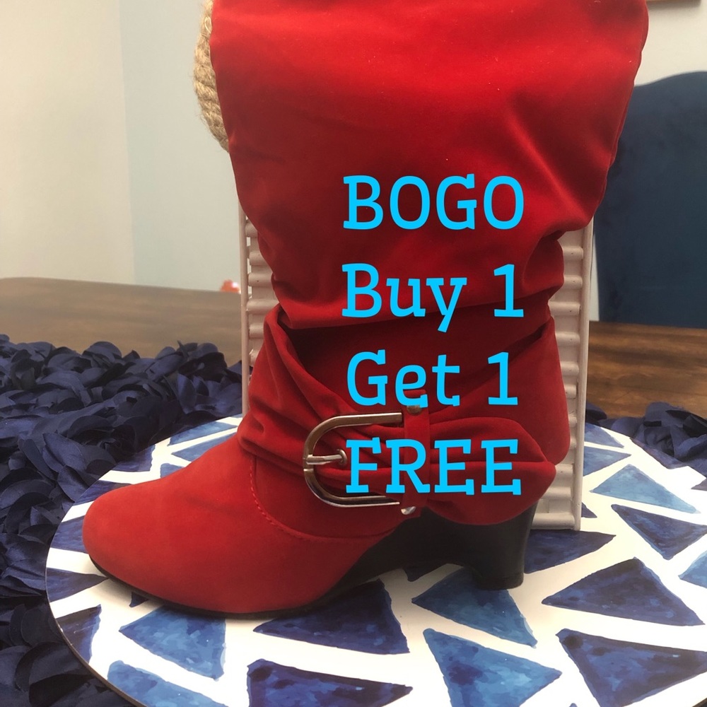 Red velvet boots